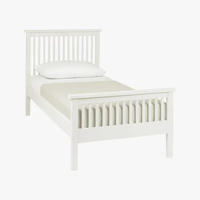 Furniture Village Eva High Footend Bed Frame - Single - White - By Furniture Village