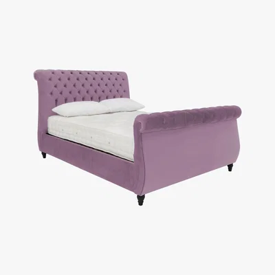 Furniture Village Churchill High Foot End Ottoman Bed Frame - Double - Purple - By Furniture Village