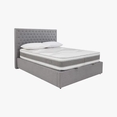 Furniture Village Garcia Ottoman Bed Frame - Super King - Grey - By Furniture Village