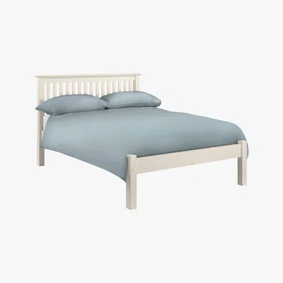 Furniture Village Chilton Stone White Low Foot Bed Frame - King Size - By Furniture Village