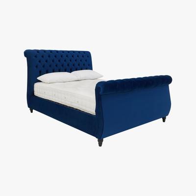 Furniture Village Churchill High Foot End Bed Frame - King Size - Blue - By Furniture Village