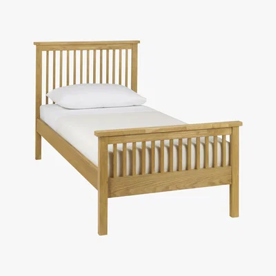Furniture Village Eva High Footend Bed Frame - Single - Brown - By Furniture Village