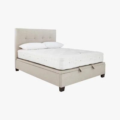 Furniture Village Hadley Ottoman Bed Frame - Double - Beige - By Furniture Village