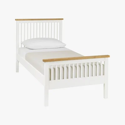 Furniture Village Eva High Footend Bed Frame - Single - White - By Furniture Village