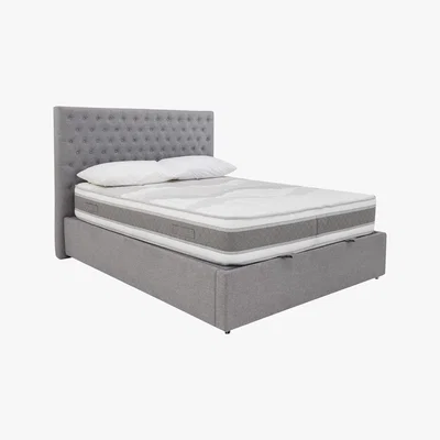 Furniture Village Garcia Ottoman Bed Frame - King Size - Grey - By Furniture Village