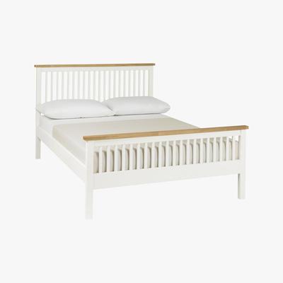 Furniture Village Eva High Footend Bed Frame - Double - White - By Furniture Village
