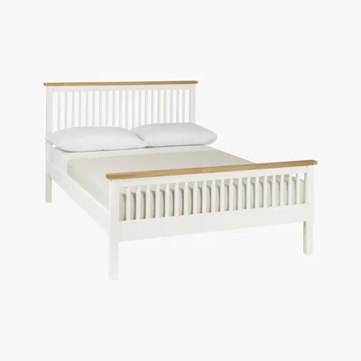 Furniture Village Eva High Footend Bed Frame - Double - White - By Furniture Village