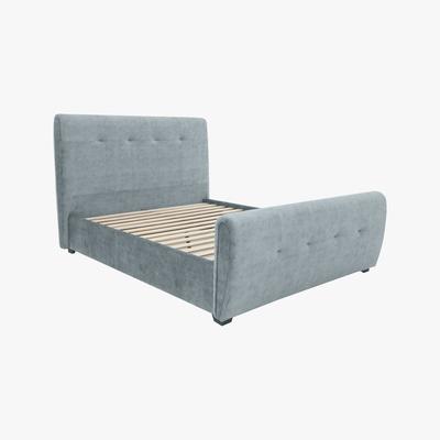 Furniture Village Tampa Brushed Velvet Bed Frame - King Size - Blue - By Furniture Village