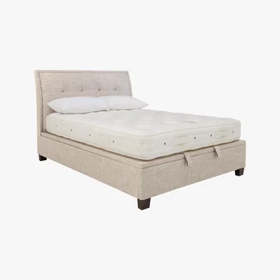 Furniture Village Miles Ottoman Bed Frame - Double - Beige - By Furniture Village