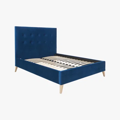 Furniture Village Maisie Low Foot End Bed Frame - King Size - Blue - By Furniture Village