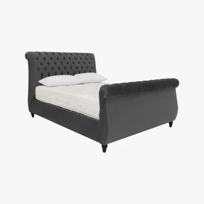 Furniture Village Churchill High Foot End Ottoman Bed Frame - King Size - Grey - By Furniture Village