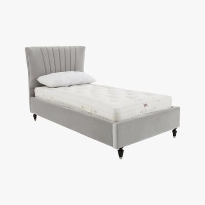 Furniture Village Narla Velvet Bed Frame - Single - Silver - By Furniture Village