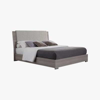 Furniture Village ALF - Movado Bed Frame with Upholstered Headboard - Super King - Grey