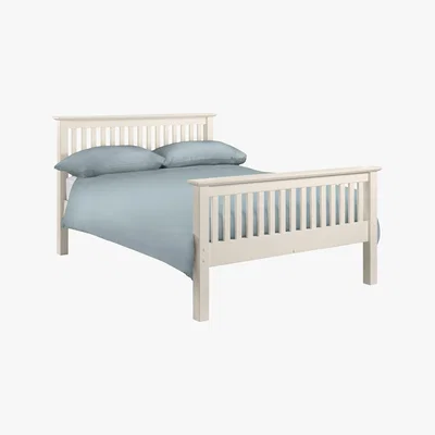 Furniture Village Chilton Stone White High End Bed Frame - Double - By Furniture Village