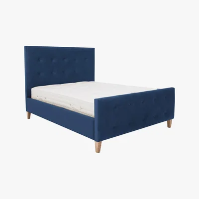 Furniture Village Maisie High Foot End Bed Frame - Double - Blue - By Furniture Village