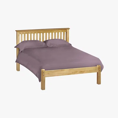 Furniture Village Chilton Pine Low Foot Bed Frame - Double - Brown - By Furniture Village