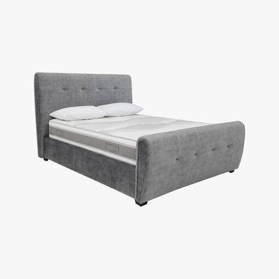 Furniture Village Tampa Brushed Velvet Bed Frame - Super King - Grey - By Furniture Village