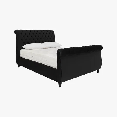 Furniture Village Churchill High Foot End Bed Frame - Super King - Black - By Furniture Village