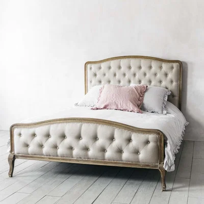 Graham & Green Sophia Natural Linen King Size Bed
