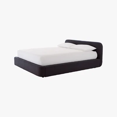 Habitat Ottori Black Wool Eu Kingsize Bed With Storage 160Cm, Black