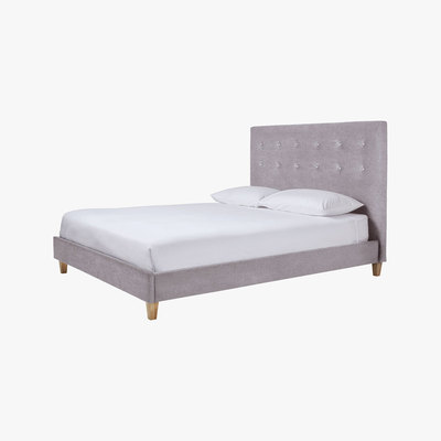 Habitat Hattie Grey FaBric Double Bed Frame 135Cm, Grey