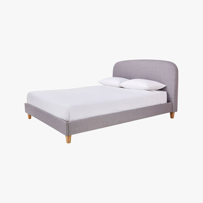 Habitat Elmy Grey FaBric Double Bed Frame 135Cm, Grey