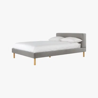 Habitat Fredd Grey Upholstered Double Bed Frame 135Cm, Grey