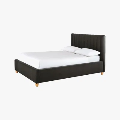 Habitat Deco Grey Velvet Kingsize Bed Frame 150Cm, Grey