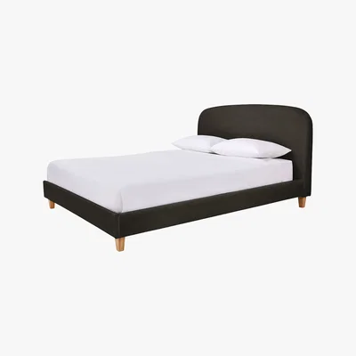 Habitat Elmy Grey Velvet Kingsize Bed Frame 150Cm, Grey