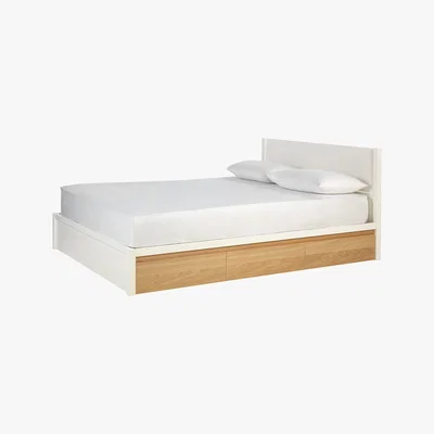 Habitat Bumble White And Oak Double Bed Frame With 6 Storage Drawers 135Cm, White & Oak