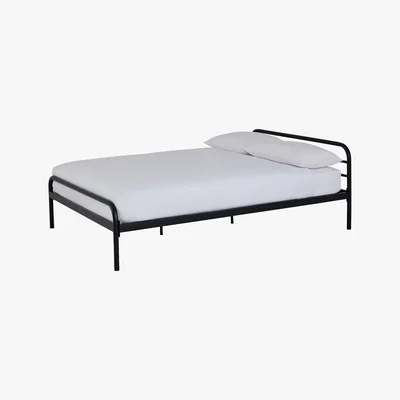 Habitat Atlanta Black Metal Double Bed Frame 135Cm, Black