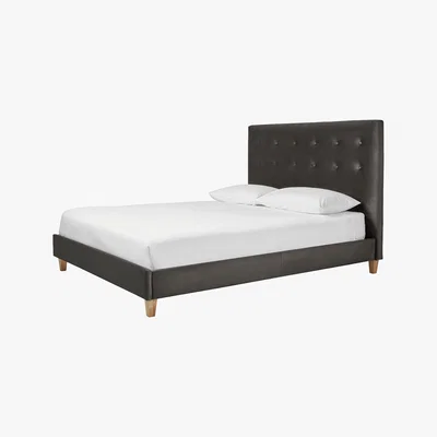 Habitat Hattie Grey Velvet Double Bed Frame 135Cm, Grey