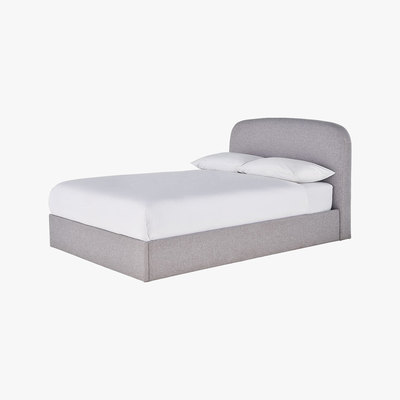Habitat Elmy Grey FaBric Storage Ottoman Double Bed Frame 135Cm, Grey
