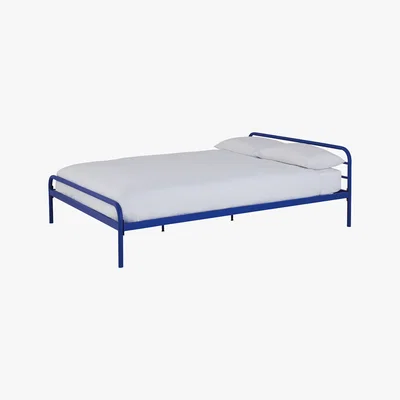 Habitat Atlanta Cobalt Blue Metal Double Bed Frame 135Cm, Blue