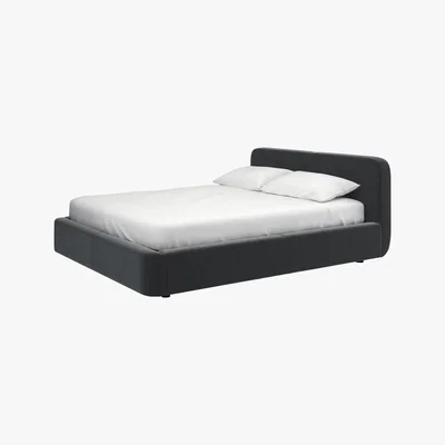 Habitat Ottori Grey Velvet Eu Super King Bed And Eton Mattress, Grey