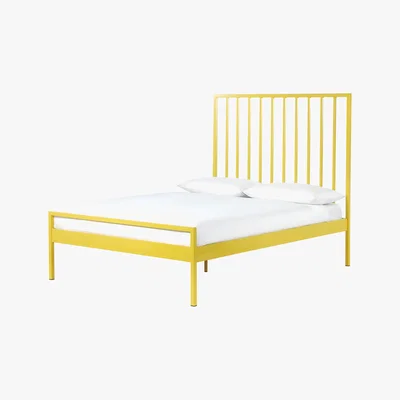 Habitat Lucia Yellow Metal Kingsize Bed Frame 150Cm, Saffron
