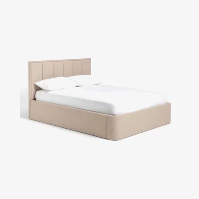 John Lewis Tempur Luxe Ottoman Storage Upholstered Bed Frame, Double, Biscuit