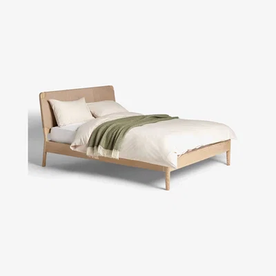 John Lewis John Lewis & Partners Leather Bed Frame, Double, Natural