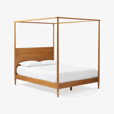 John Lewis west elm Mid-Century Canopy Bed Frame, King Size, FSC Certified (Eucalyptus), Acorn