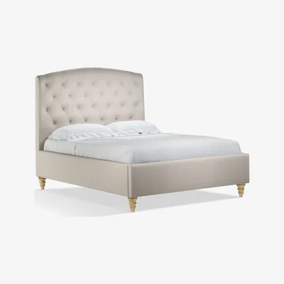 John Lewis John Lewis & Partners Rouen Upholstered Bed Frame, Double, Topaz Beige