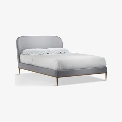 John Lewis John Lewis & Partners Show-Wood Upholstered Bed Frame, Double, Saga Grey