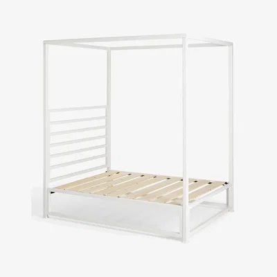 John Lewis Wrought Iron And Brass Bed Co. Sunna 4 Poster Outdoor Bed Frame and Open Coil Mattress, King Size