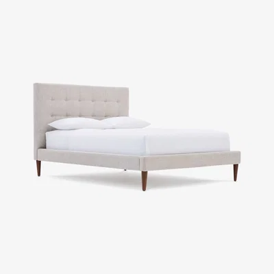 John Lewis west elm Grid Tufted Upholstered Bed Frame, Double, Stone Twill