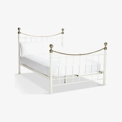 John Lewis John Lewis & Partners Jayne Brass Metal Bed Frame, King Size, White