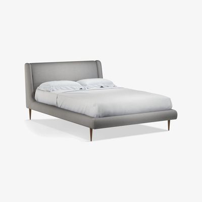 John Lewis John Lewis & Partners Mid-Century Sweep Upholstered Bed Frame, Double, Marylamb Storm