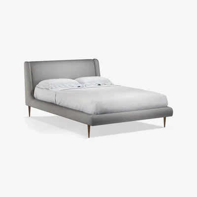 John Lewis John Lewis & Partners Mid-Century Sweep Upholstered Bed Frame, Double, Marylamb Storm