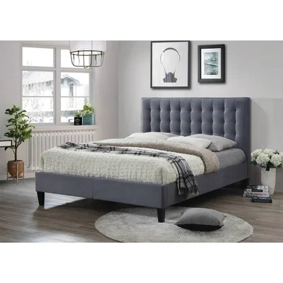 La Redoute Button Tufted Upholsted Bed Frame - Grey