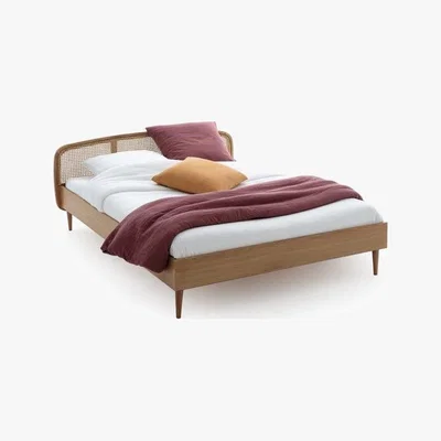 La Redoute Buisseau Bed in Solid Oak/Cane