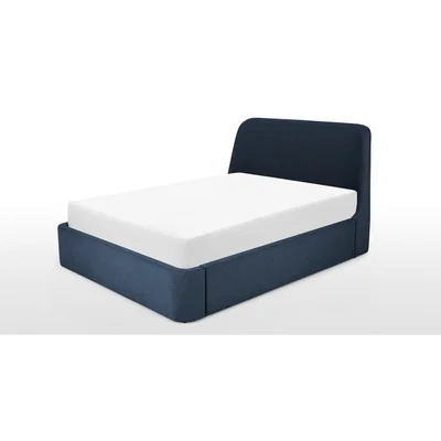 Made.com Hayllar Double Bed with Ottoman Storage, Aegean Blue