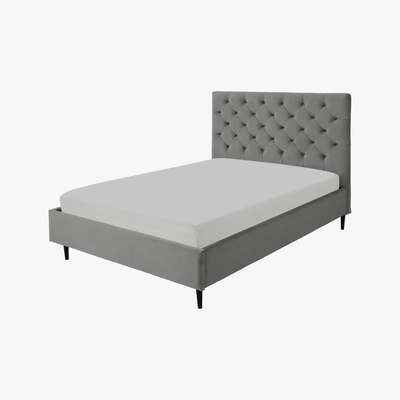 Made.com Skye Super King Size Bed, Light Grey Velvet